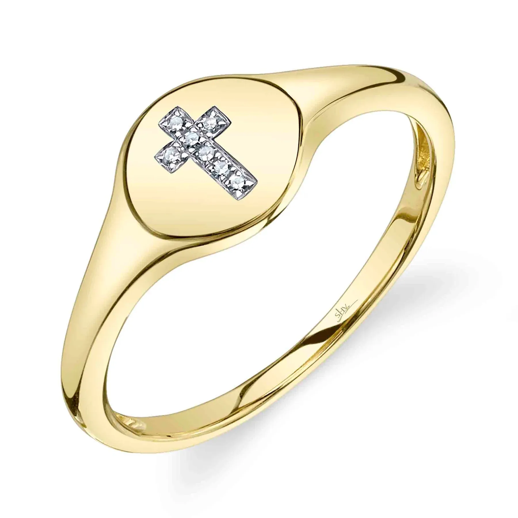 0.02ctw Diamond Cross Signet Ring