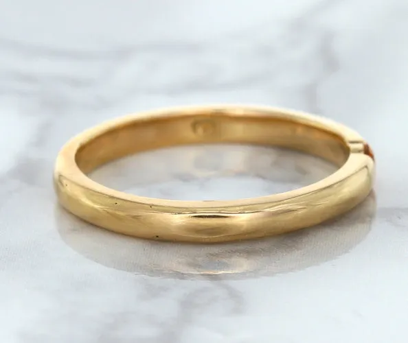 0.10ct Round Orange Sapphire Ring in 14K Rose Gold