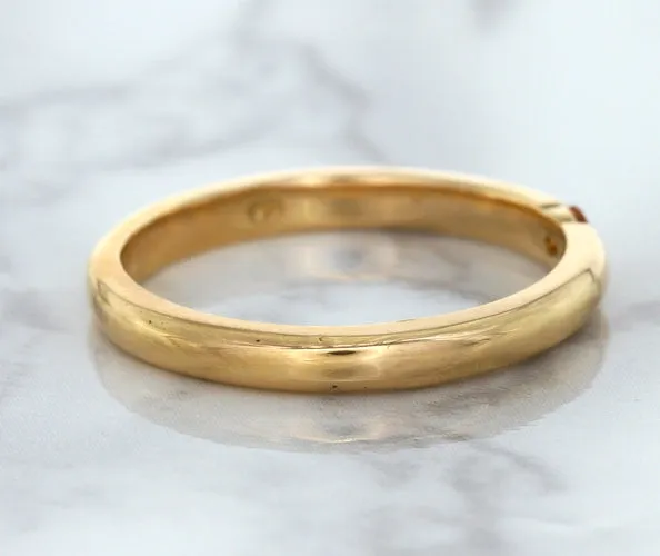 0.10ct Round Orange Sapphire Ring in 14K Rose Gold