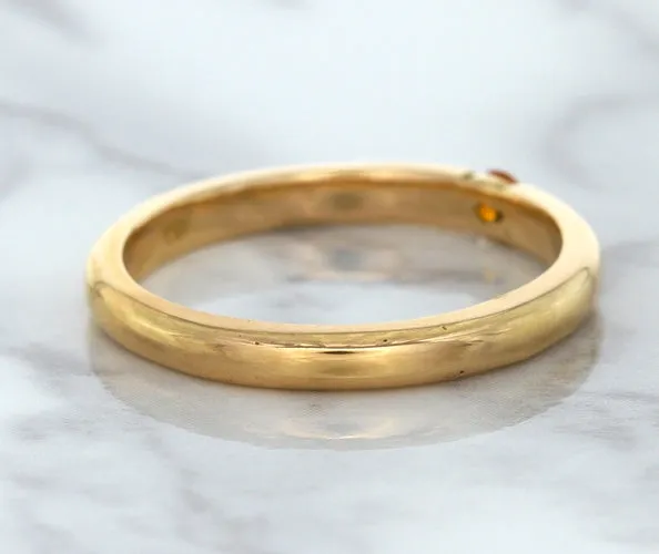 0.10ct Round Orange Sapphire Ring in 14K Rose Gold