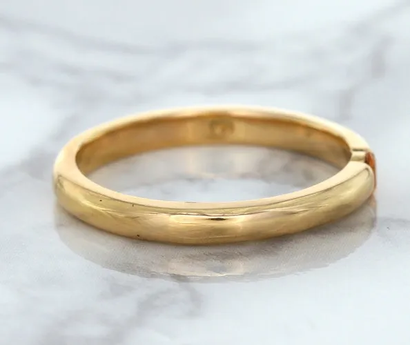 0.10ct Round Orange Sapphire Ring in 14K Rose Gold