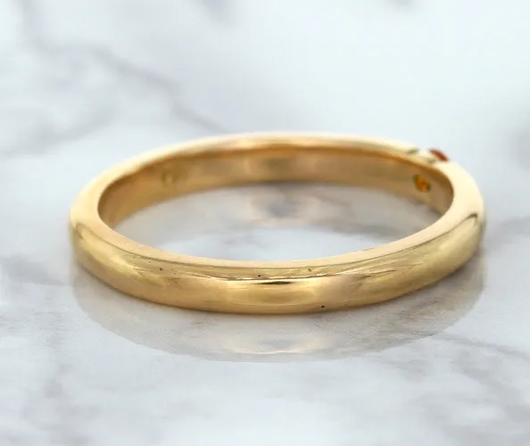 0.10ct Round Orange Sapphire Ring in 14K Rose Gold