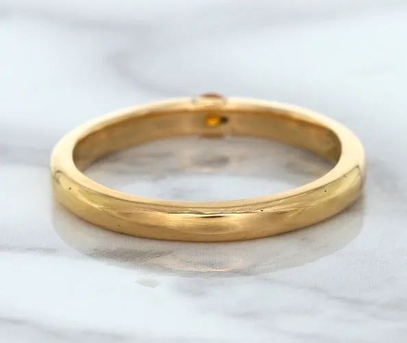 0.10ct Round Orange Sapphire Ring in 14K Rose Gold
