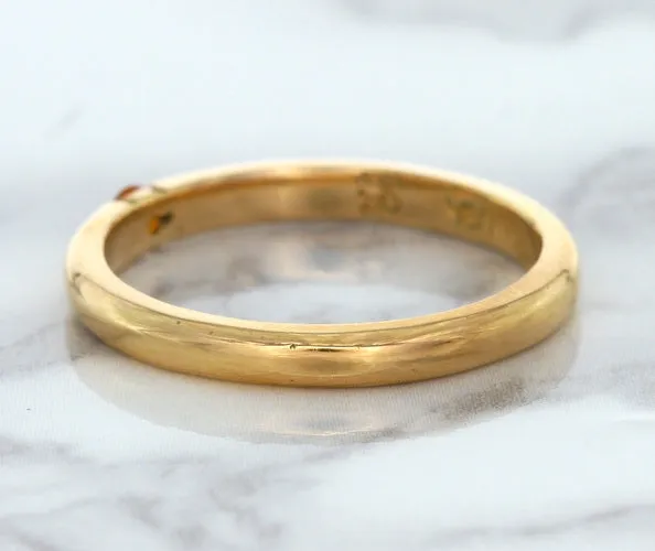0.10ct Round Orange Sapphire Ring in 14K Rose Gold