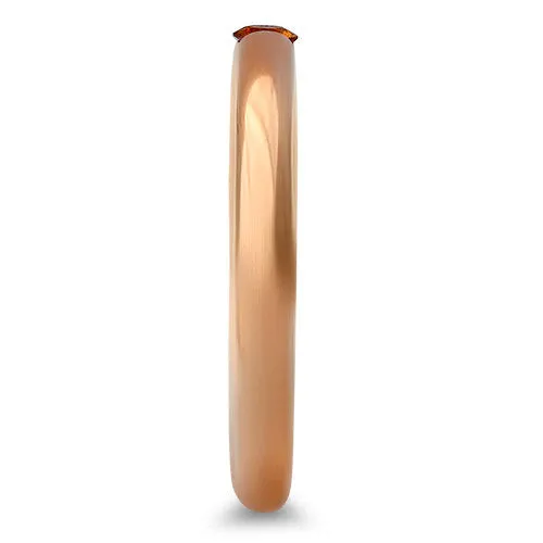 0.10ct Round Orange Sapphire Ring in 14K Rose Gold