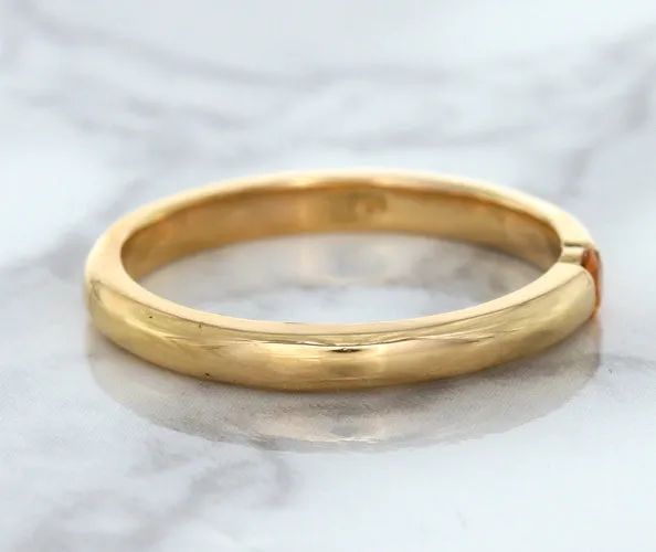 0.10ct Round Orange Sapphire Ring in 14K Rose Gold