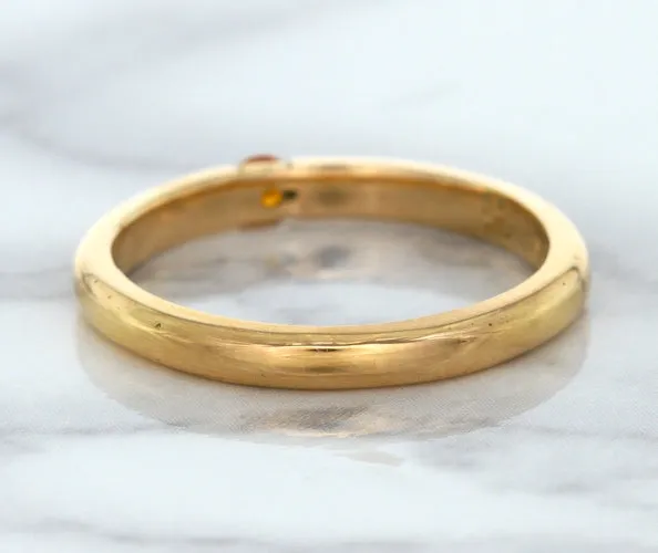 0.10ct Round Orange Sapphire Ring in 14K Rose Gold