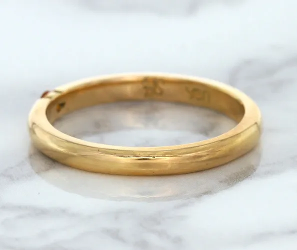 0.10ct Round Orange Sapphire Ring in 14K Rose Gold