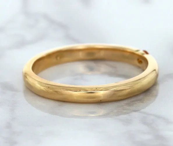0.10ct Round Orange Sapphire Ring in 14K Rose Gold