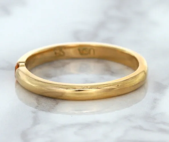 0.10ct Round Orange Sapphire Ring in 14K Rose Gold