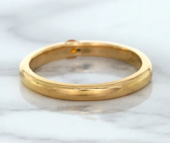 0.10ct Round Orange Sapphire Ring in 14K Rose Gold