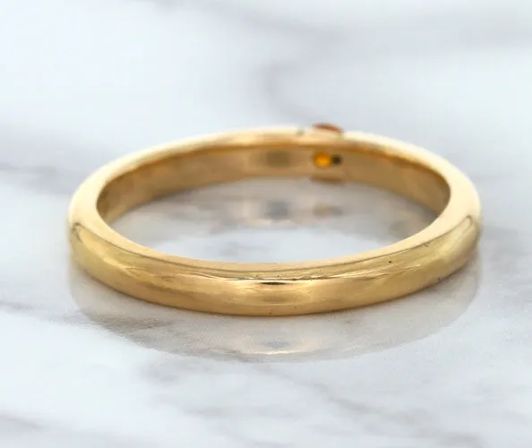 0.10ct Round Orange Sapphire Ring in 14K Rose Gold