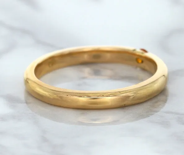 0.10ct Round Orange Sapphire Ring in 14K Rose Gold