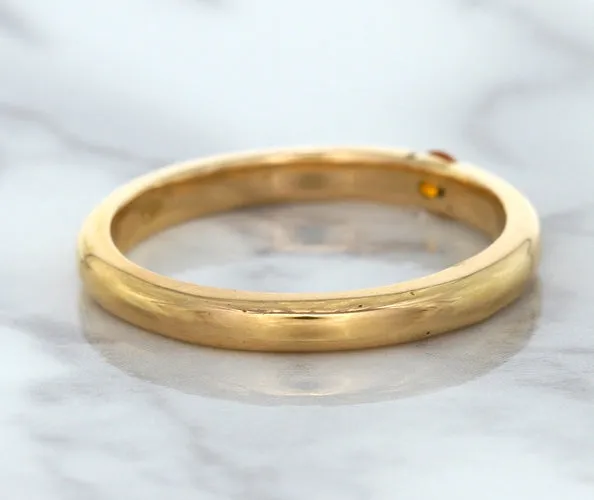 0.10ct Round Orange Sapphire Ring in 14K Rose Gold