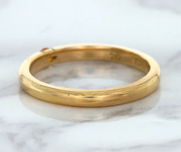0.10ct Round Orange Sapphire Ring in 14K Rose Gold