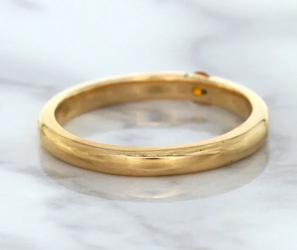 0.10ct Round Orange Sapphire Ring in 14K Rose Gold