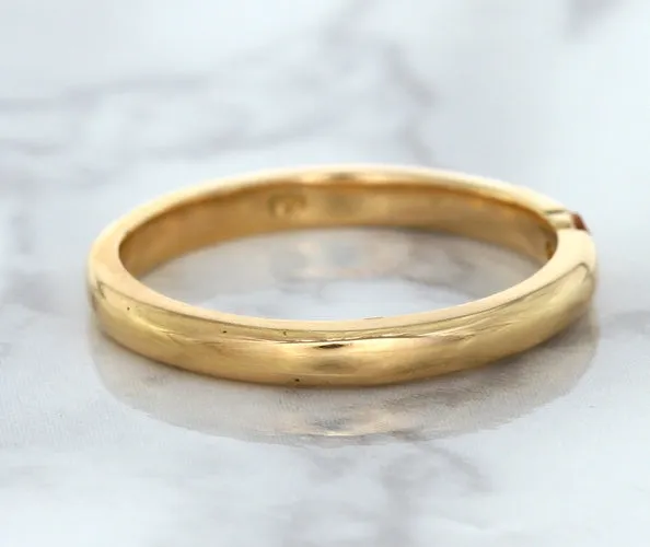 0.10ct Round Orange Sapphire Ring in 14K Rose Gold