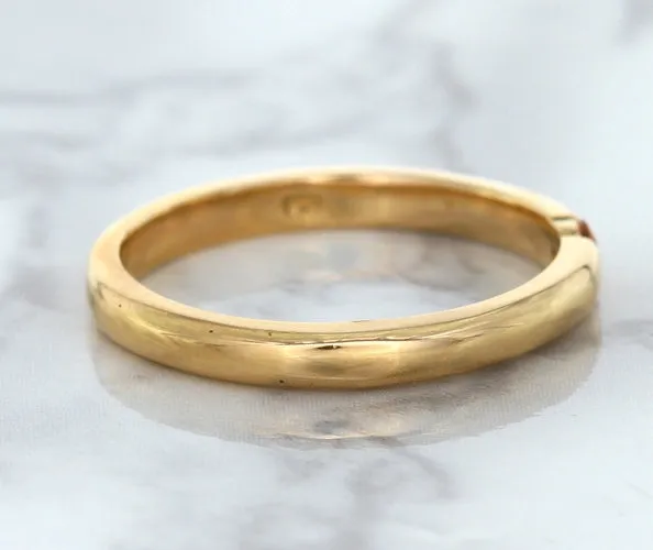 0.10ct Round Orange Sapphire Ring in 14K Rose Gold