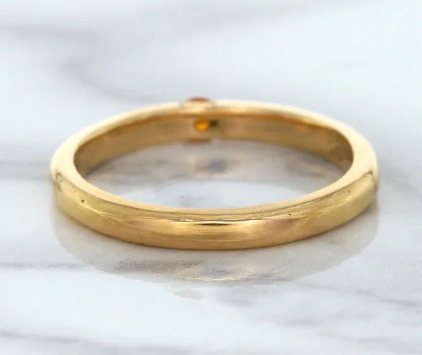 0.10ct Round Orange Sapphire Ring in 14K Rose Gold
