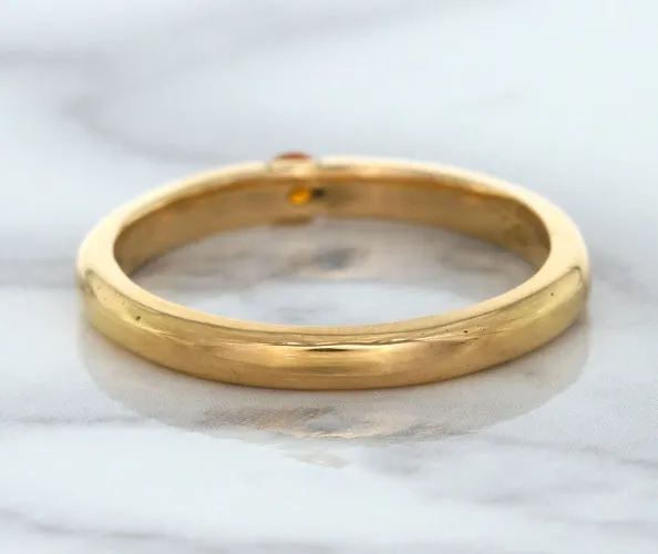0.10ct Round Orange Sapphire Ring in 14K Rose Gold