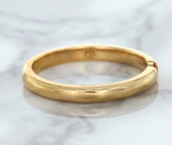 0.10ct Round Orange Sapphire Ring in 14K Rose Gold