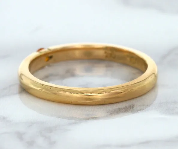 0.10ct Round Orange Sapphire Ring in 14K Rose Gold