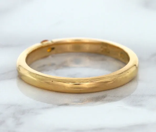 0.10ct Round Orange Sapphire Ring in 14K Rose Gold
