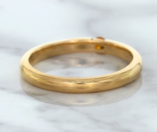 0.10ct Round Orange Sapphire Ring in 14K Rose Gold