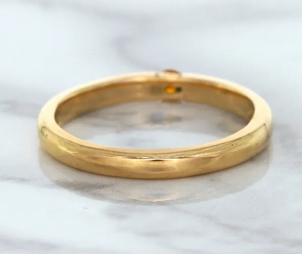 0.10ct Round Orange Sapphire Ring in 14K Rose Gold