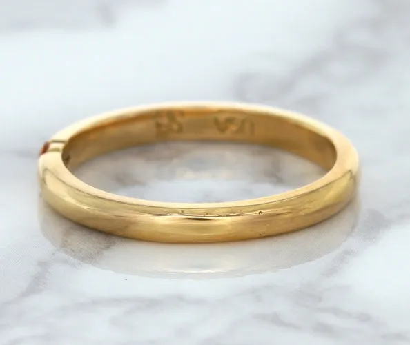 0.10ct Round Orange Sapphire Ring in 14K Rose Gold
