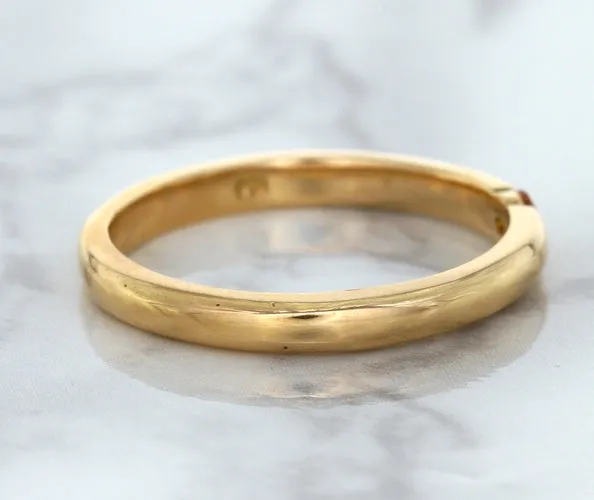0.10ct Round Orange Sapphire Ring in 14K Rose Gold