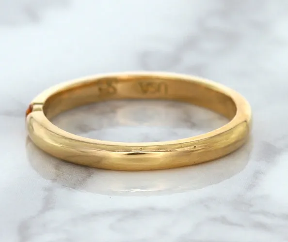 0.10ct Round Orange Sapphire Ring in 14K Rose Gold