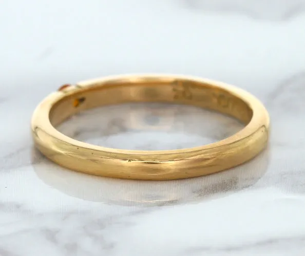 0.10ct Round Orange Sapphire Ring in 14K Rose Gold