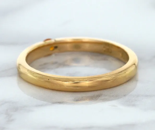 0.10ct Round Orange Sapphire Ring in 14K Rose Gold
