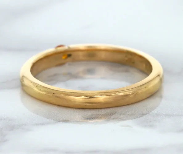 0.10ct Round Orange Sapphire Ring in 14K Rose Gold