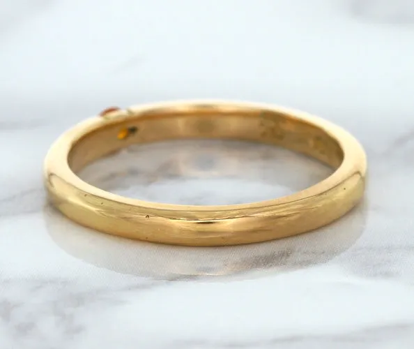 0.10ct Round Orange Sapphire Ring in 14K Rose Gold