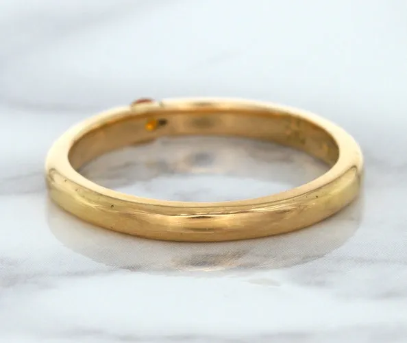 0.10ct Round Orange Sapphire Ring in 14K Rose Gold