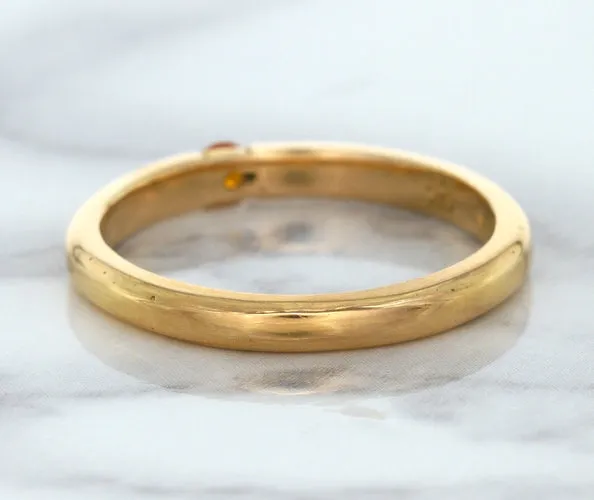 0.10ct Round Orange Sapphire Ring in 14K Rose Gold
