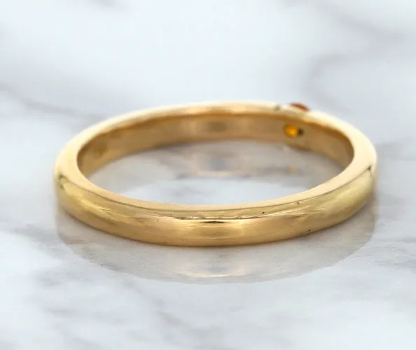 0.10ct Round Orange Sapphire Ring in 14K Rose Gold
