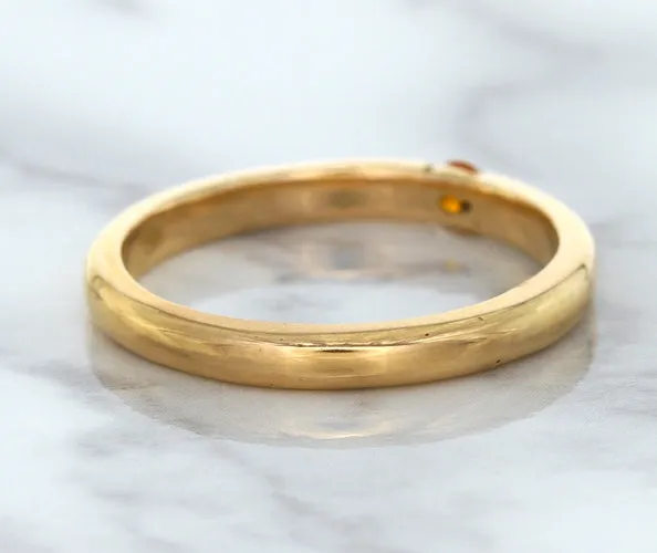 0.10ct Round Orange Sapphire Ring in 14K Rose Gold