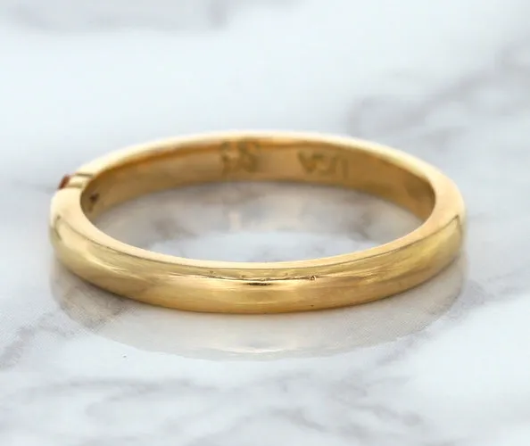 0.10ct Round Orange Sapphire Ring in 14K Rose Gold