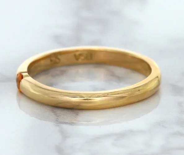 0.10ct Round Orange Sapphire Ring in 14K Rose Gold