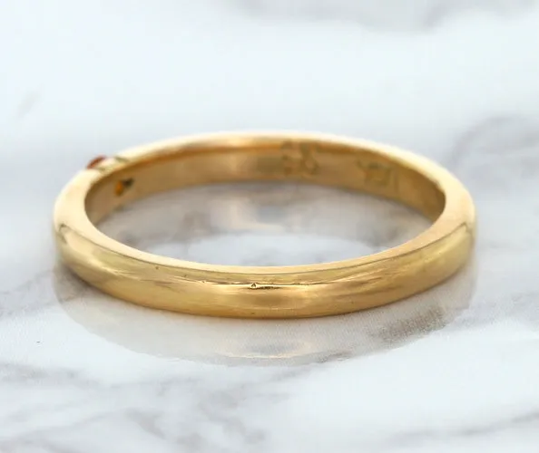 0.10ct Round Orange Sapphire Ring in 14K Rose Gold