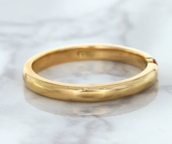 0.10ct Round Orange Sapphire Ring in 14K Rose Gold
