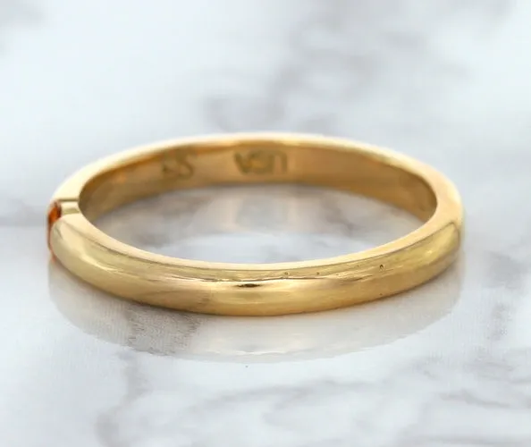 0.10ct Round Orange Sapphire Ring in 14K Rose Gold