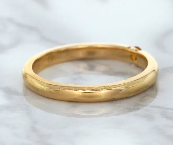 0.10ct Round Orange Sapphire Ring in 14K Rose Gold