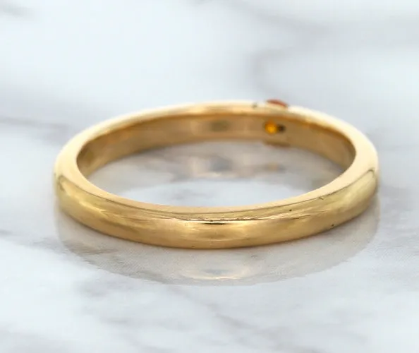 0.10ct Round Orange Sapphire Ring in 14K Rose Gold