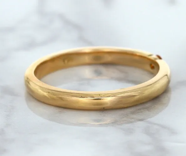 0.10ct Round Orange Sapphire Ring in 14K Rose Gold