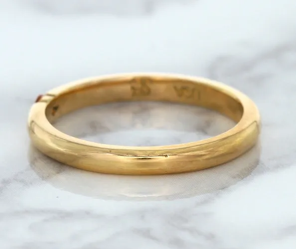 0.10ct Round Orange Sapphire Ring in 14K Rose Gold