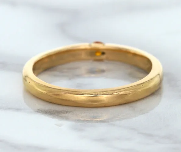 0.10ct Round Orange Sapphire Ring in 14K Rose Gold
